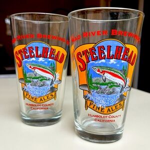 2-Mad River Brewing Co. STEELHEAD FINE ALE Humboldt Beer Pint Glasses